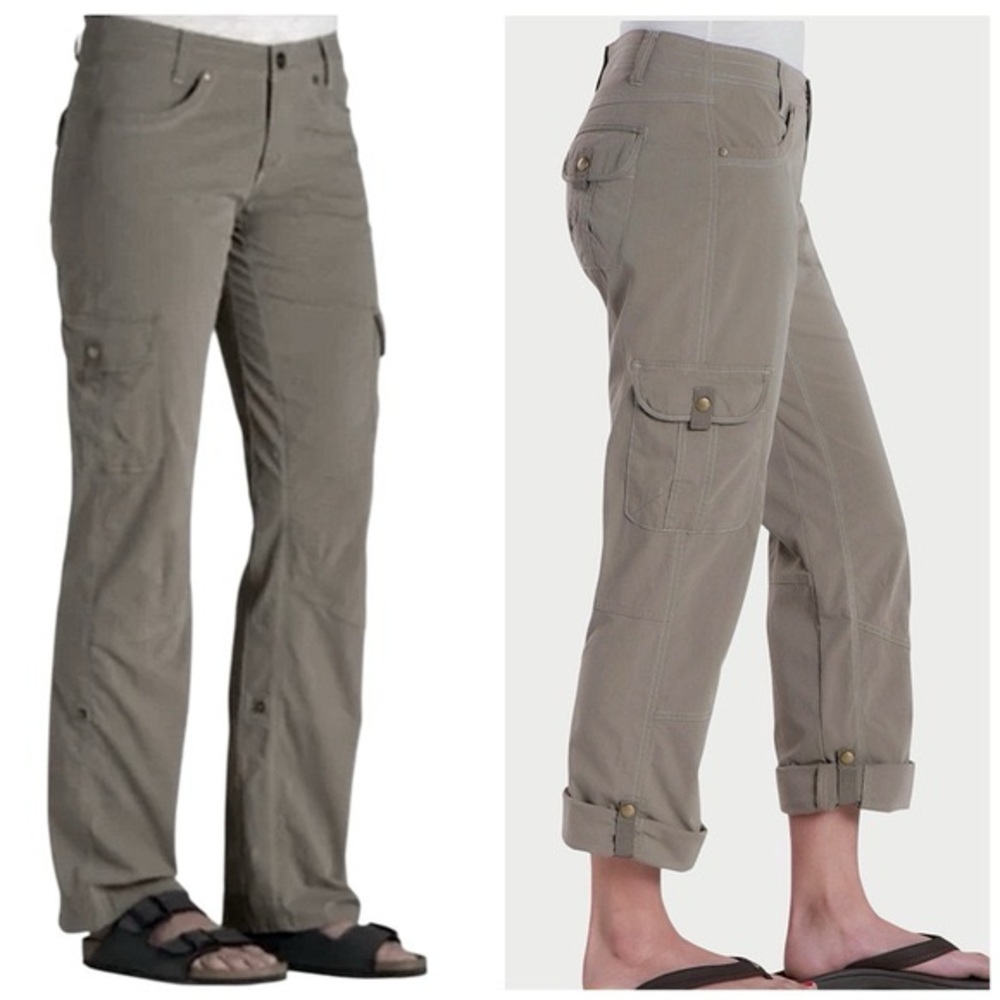 Kuhl Splash Roll Up Pants Womens 2 Reg Light brown Cargo Khaki Gorpcore Hiking